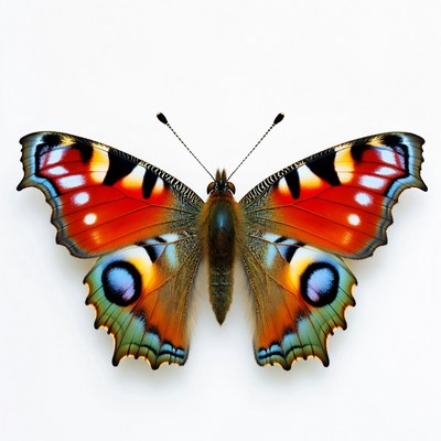 Colorful butterfly on a plain background