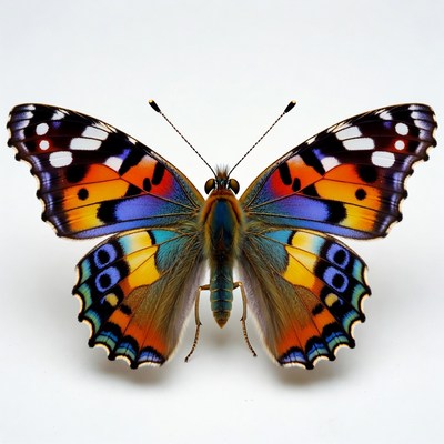 Colorful butterfly on white background