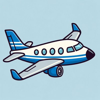 Small airplane in blue color