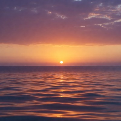 Sunset over calm ocean waters