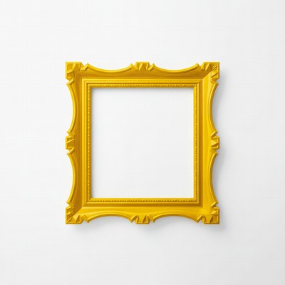 Yellow frame on white wall
