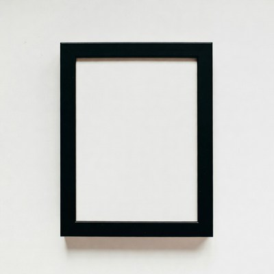 Empty black frame on white background
