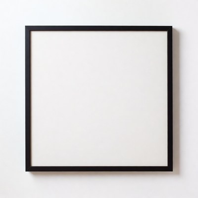 Empty black frame on white wall