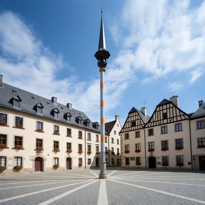 Historic square in a quiet town