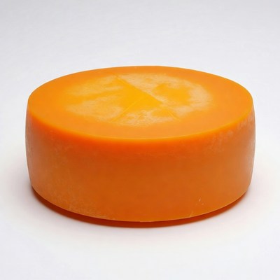 Orange cheese on a white background