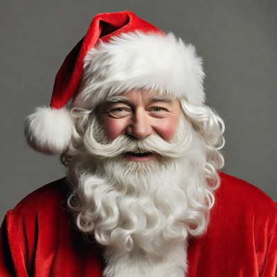 Smiling man in santa costume