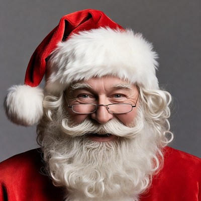 Warm smile of santa in winter