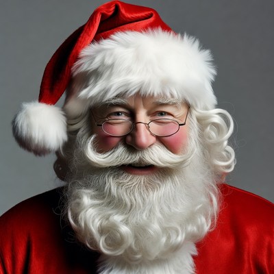 Santa claus poses for holiday cheer