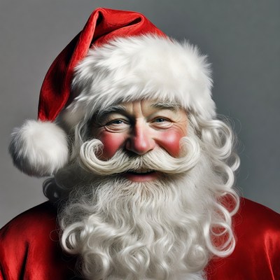Santa claus smiling with bright eyes