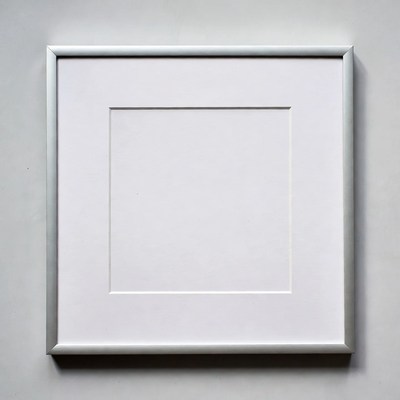 Blank white frame on a wall