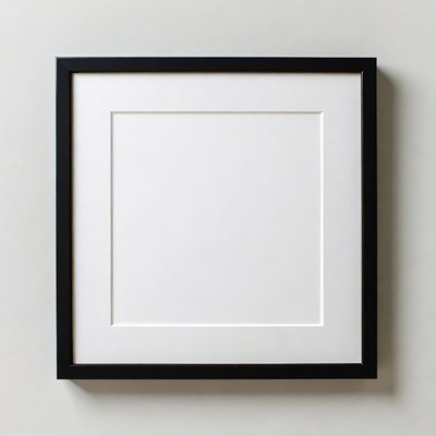 Blank frame on white wall