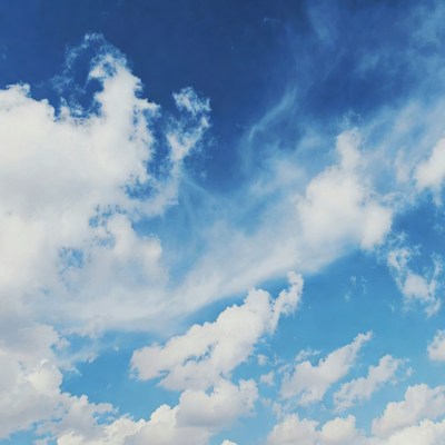 Bright clouds in a blue sky