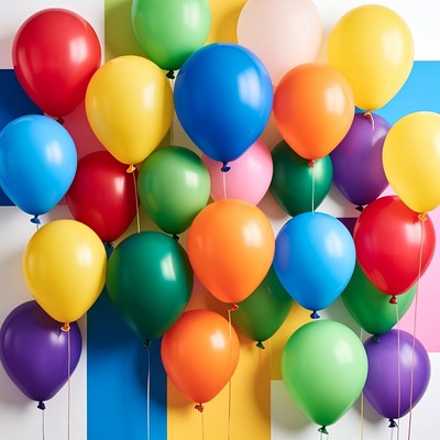 Colorful balloons at birthday party