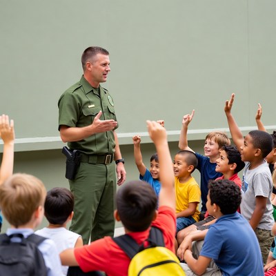 Officer teaches children about safety