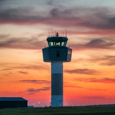 Sunset at the control tower
