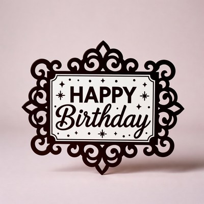 Birthday greeting card on display