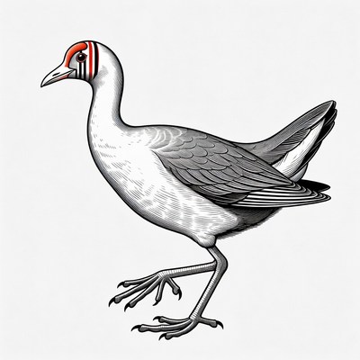 Bird with red markings on head