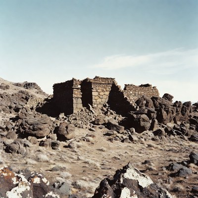 Ancient ruins in rocky landscape