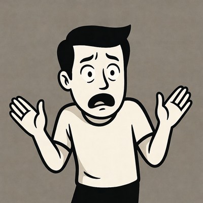 Man showing surprise and confusion