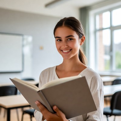 Student reading in classroom setting