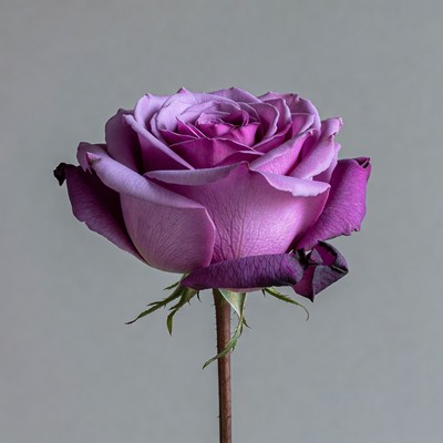 Purple rose in simple background