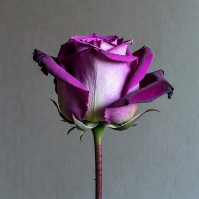 Purple rose on a neutral background