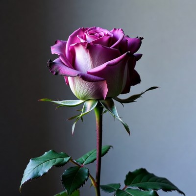 Purple rose in soft light