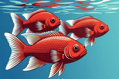 Goldfish swimming in water