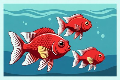 Colorful fish swimming in water