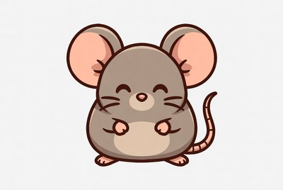 Mouse character in cartoon style