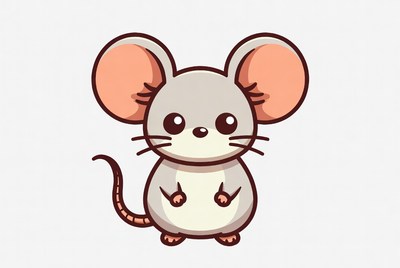 Cute cartoon mouse character design
