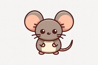 Cute cartoon mouse character design