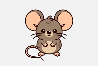 Cute cartoon mouse character standing