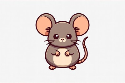 Cute cartoon mouse character design