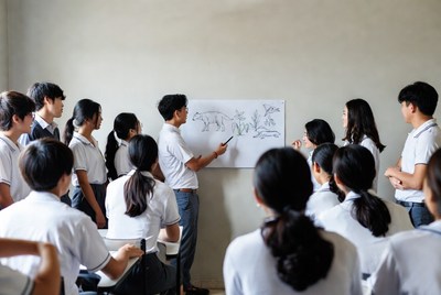 Students learn about wildlife drawing