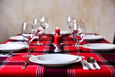 Dinner table setup for special occasion