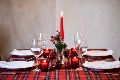 Fresh holiday table setup for gathering