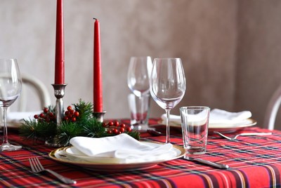 Christmas dining table setup for celebration