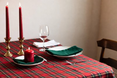 Table setting for holiday dinner gathering