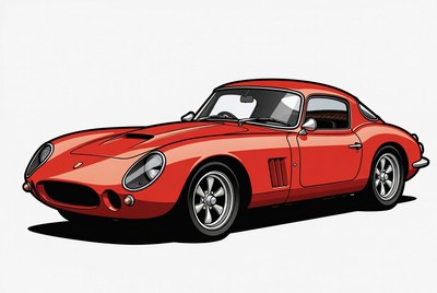 Classic red sports car illustration