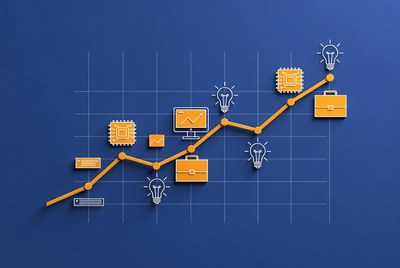 Business growth chart with ideas