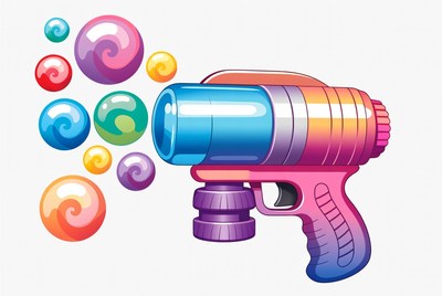 Colorful bubble toy with bubbles