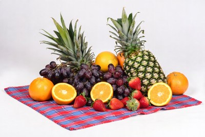 Fresh fruit arrangement on a table