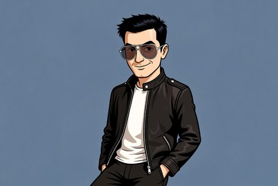 Stylish man in sunglasses stands confidently