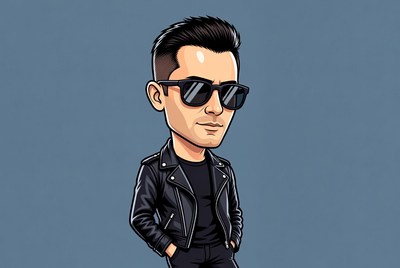 Man in sunglasses and leather jacket