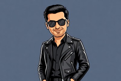 Stylish man in leather jacket