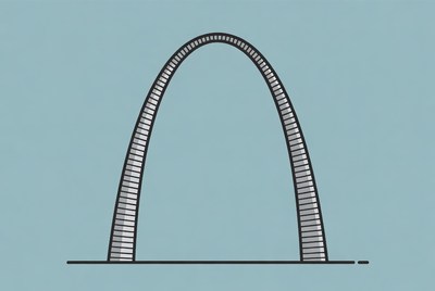 Famous arch in blue background