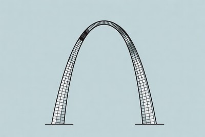 Structure of a large arch in st. louis