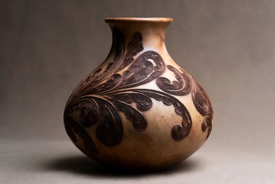 Decorative pottery piece with design
