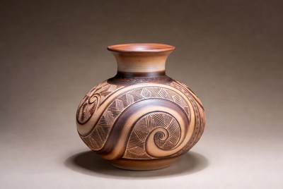 Handmade pottery with design details